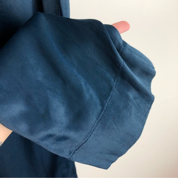 ANTHROPOLOGIE Blue Satin Tie Waist Trouser Pants - Picture 10 of 12